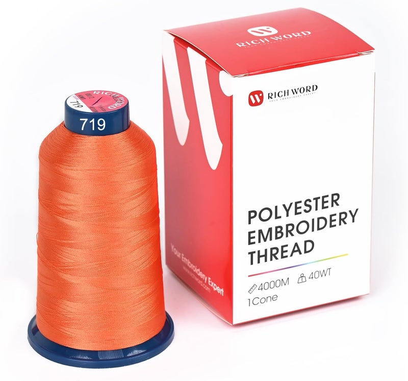 Poolin Richword Selected Red Embroidery Thread 4000M(4374Y) 40WT Polyester Thread 100 Colors Selected for Commercial Multi Needles and Single Needle Embroidery Machine 0719 - Image 1
